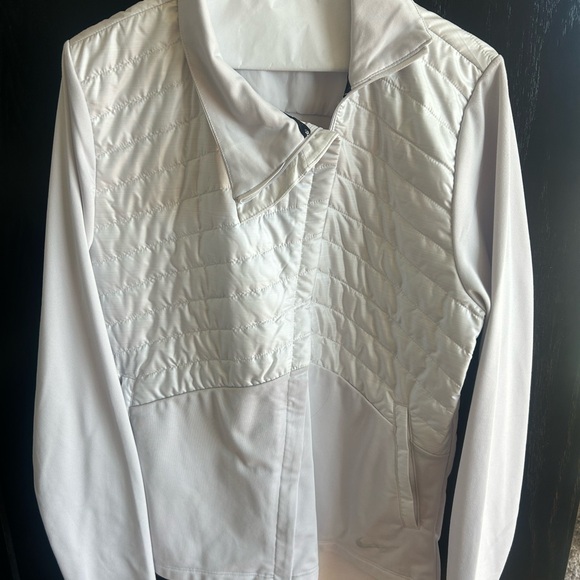 Nike Womens Essential Puffer-Panel Running Jacket, Size Large, Color is grey. - Picture 2 of 10